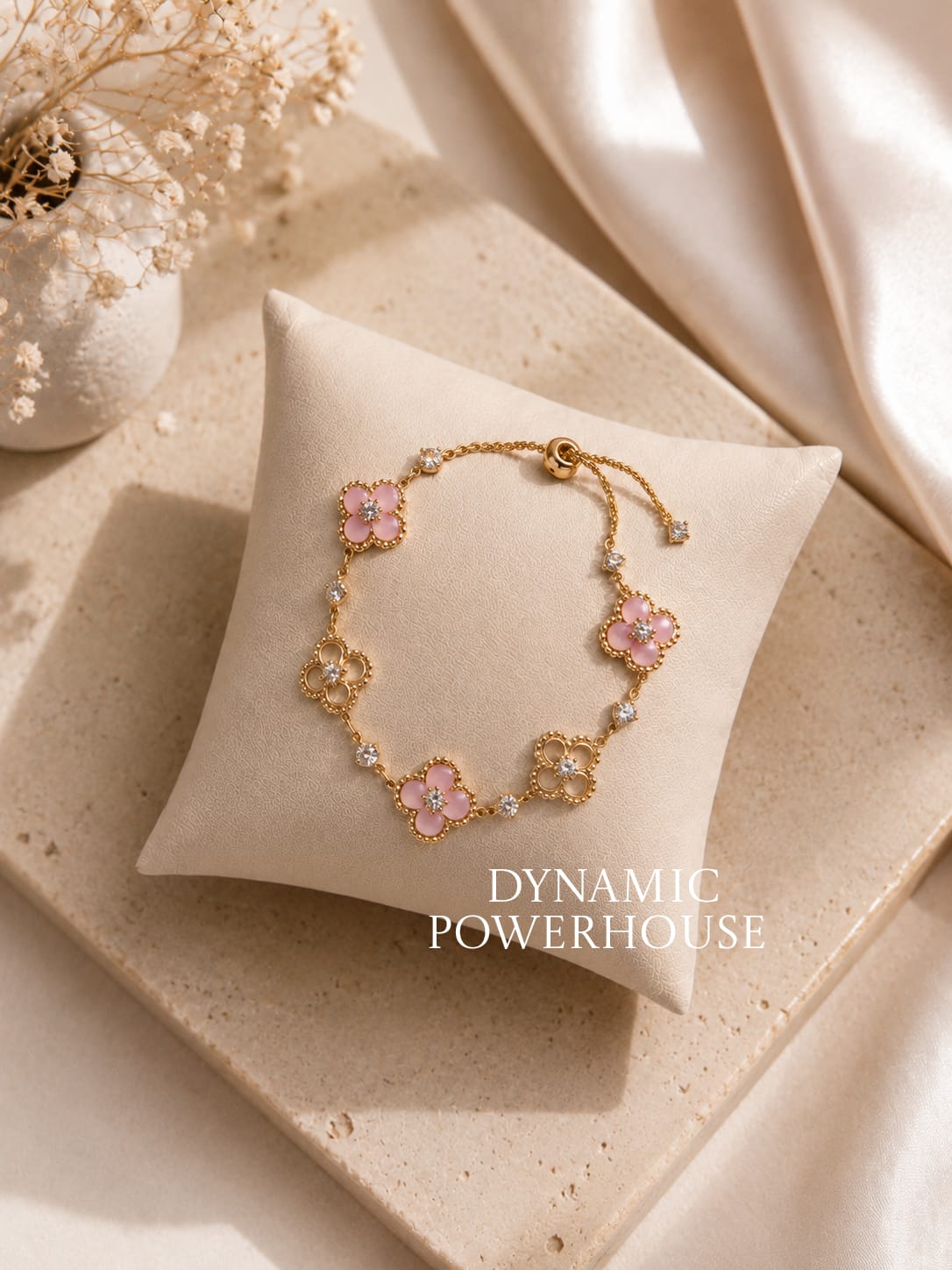 Pretty Pink Clover Bracelet