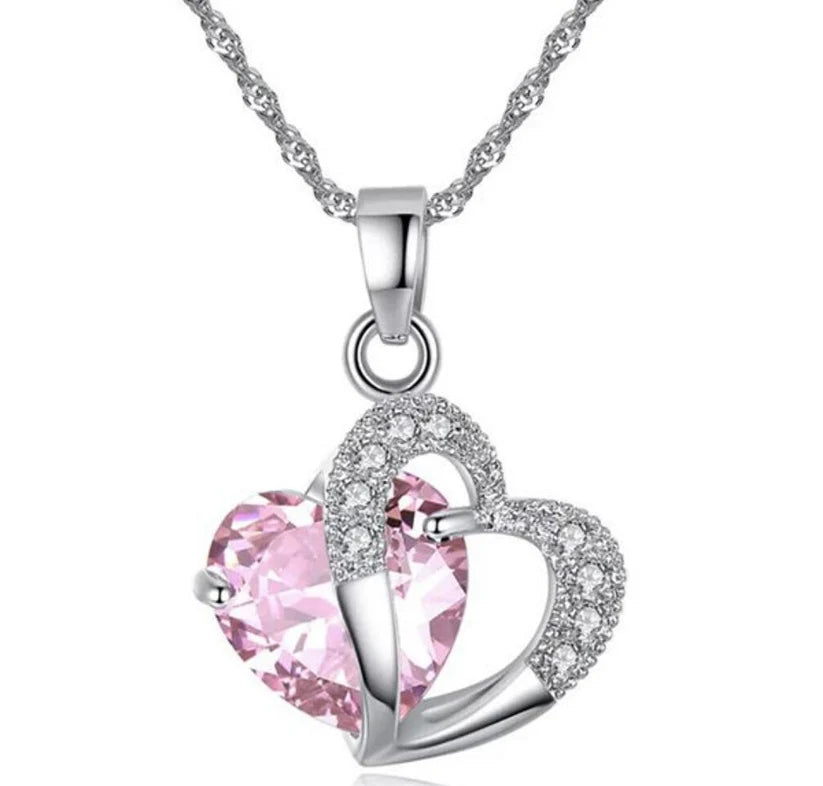 Pink Heart Crystal Pendant
