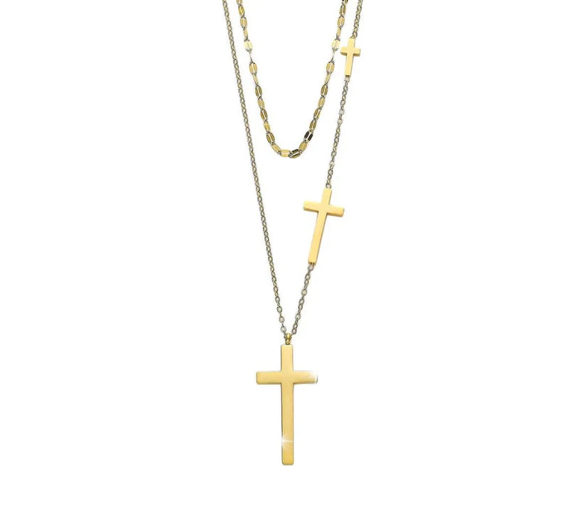 The Layered Cross Necklace