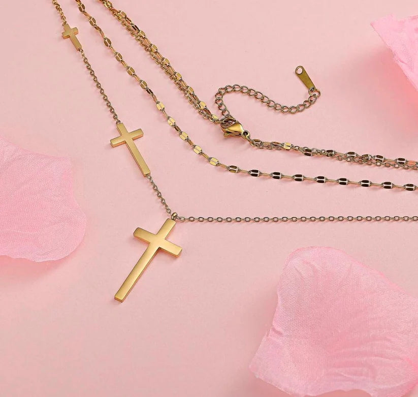 The Layered Cross Necklace
